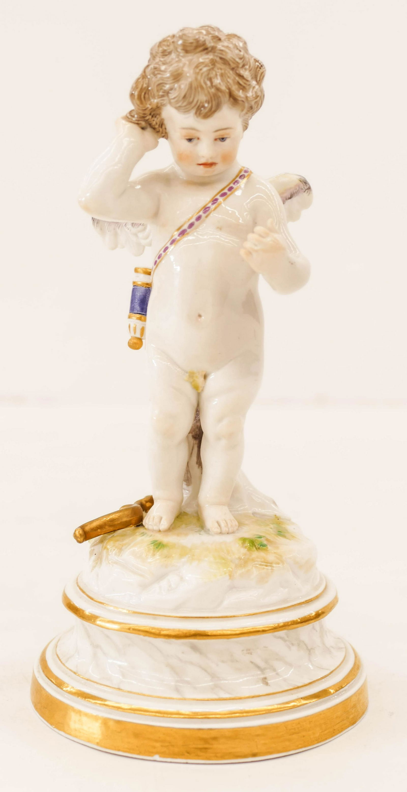 Meissen Porcelain Cupid Figurine 7''x3.5''. A (1 of 3)