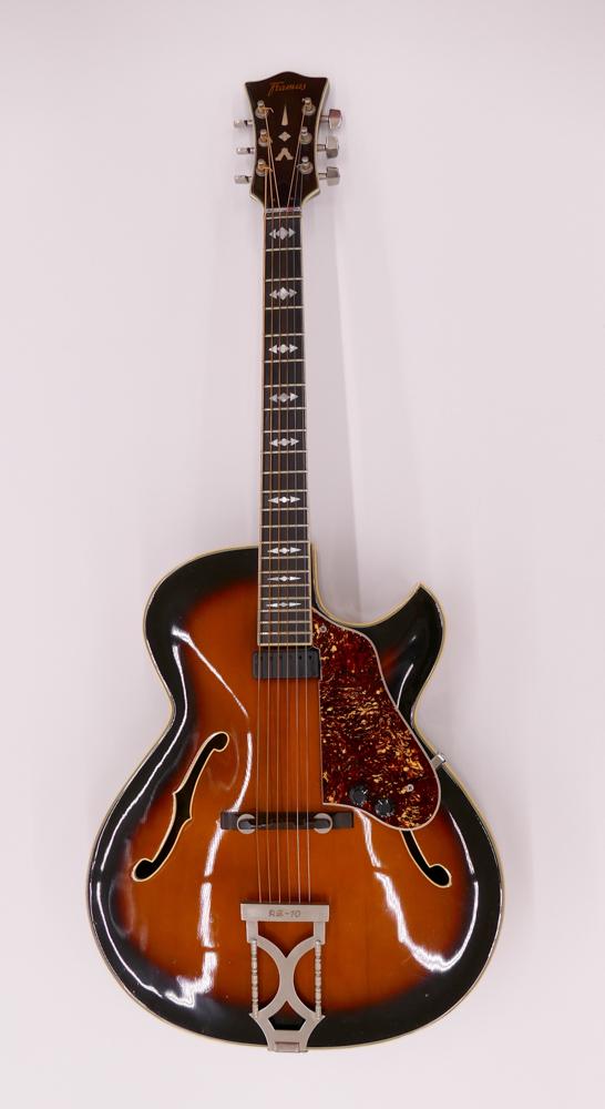 1968 FRAMUS Attila Zoller Archtop Jazz Guitar: 1968 FRAMUS Attila Zoller Archtop Jazz Acoustic/Electric Guitar. Model AZ-10 5/67E. Serial #12965 and manufactured in March 1968. Made in Bavaria, Germany. Solid European spruce top with Florentine cu