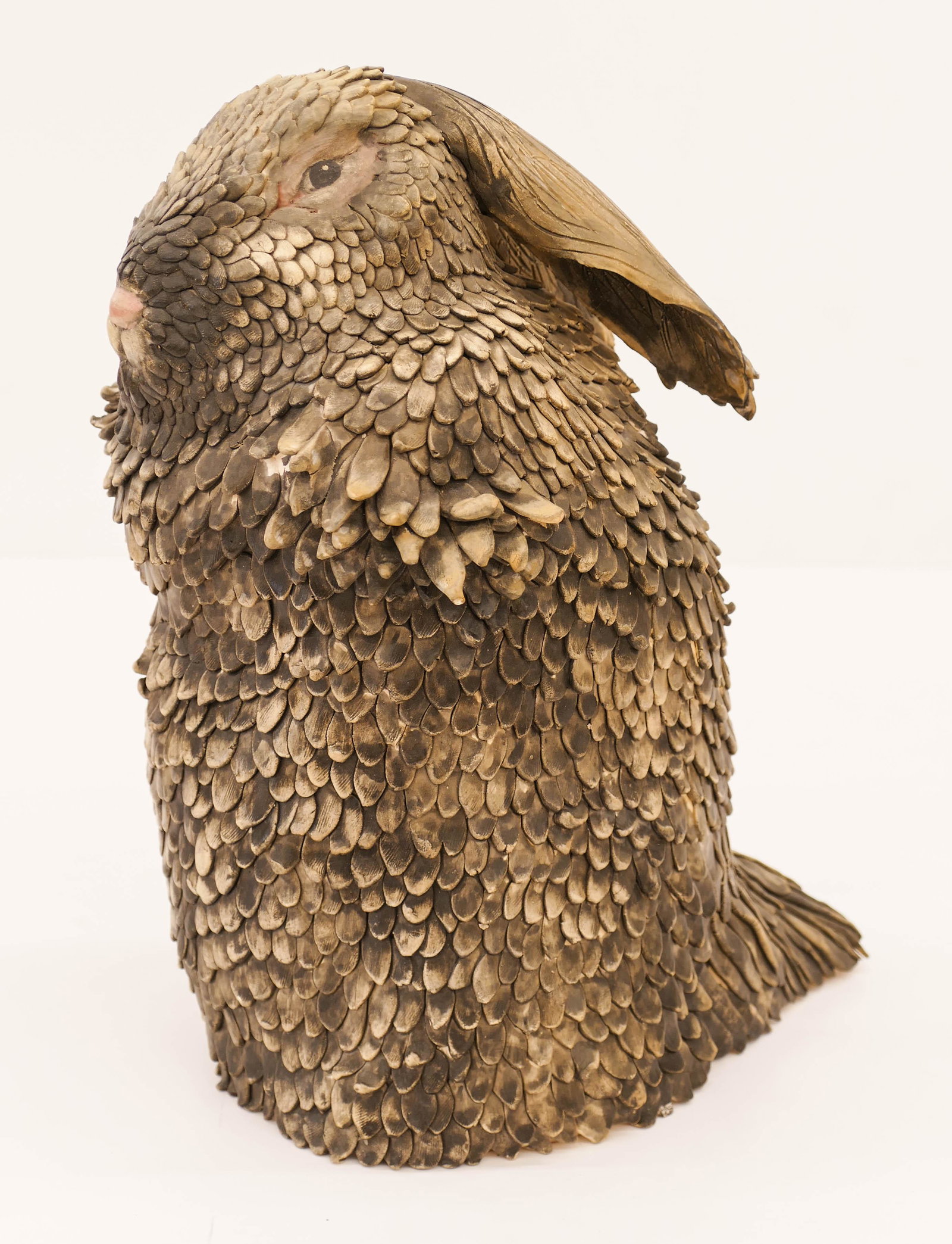 Jim Kraft (b.1949 Washington) ''Rabbit'' Hand Built: Jim Kraft (b.1949 Washington) ''Rabbit'' Hand Built Ceramic 11.5''x9.5''. An early funk pottery rabbit sculpture. Signed on bottom. A few scattered edge chips to applied fur. Overall excellent conditi