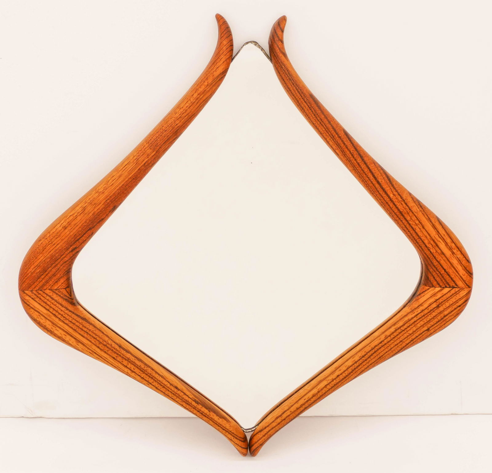 David Ebner (b.1945 New York) Small Mirror 1970's Oak: David Ebner (b.1945 New York) Small Mirror 1970's Oak 17''x17''. A scarce early designer craftsman small hanging mirror with an organic form. Unsigned. Excellent condition. From the Ralph & Terrel Kap