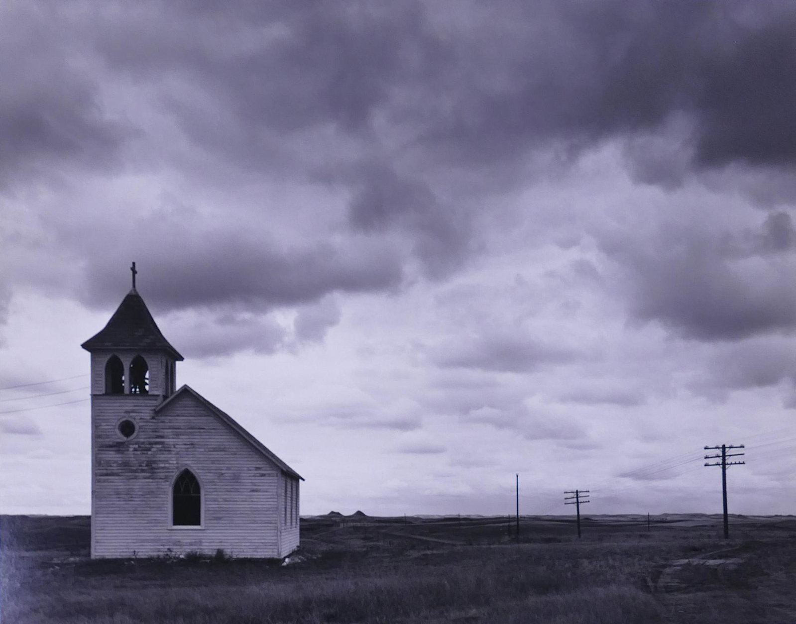 Liliane de Cock Church near Glen Ullin, N. Dakota: Liliane de Cock (1939-2013 American) ''Church near Glen Ullin, North Dakota'' Silver Gelatin Print 14.5''x18.5'' Image. Signed l.r. margin and titled on verso. Excellent condition.