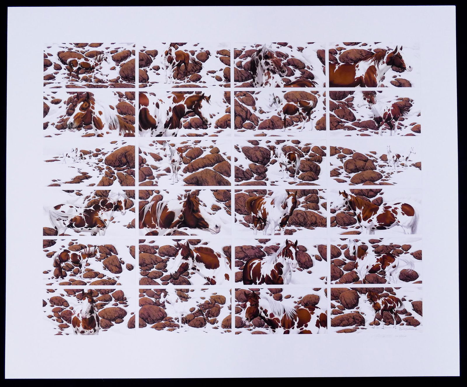 Bev Doolittle 'Hide and Seek Suite' S/N Lithograph: Bev Doolittle (b. 1947 California) 'Hide and Seek Suite' S/N Lithograph. Edition 7219/25,000. 1990, The Grennwich Workshop. Print is signed and has edition written in pencil at lower right. Comes loos