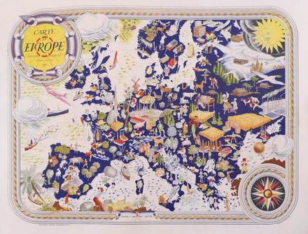 Jacques Petit Carte D Europe 1946 Map Poster Jul 09 Mba Seattle Auction In Wa Jacques Petit Carte D Europe 1946 Map Poster Jul 09 Mba Seattle Auction In Wa
