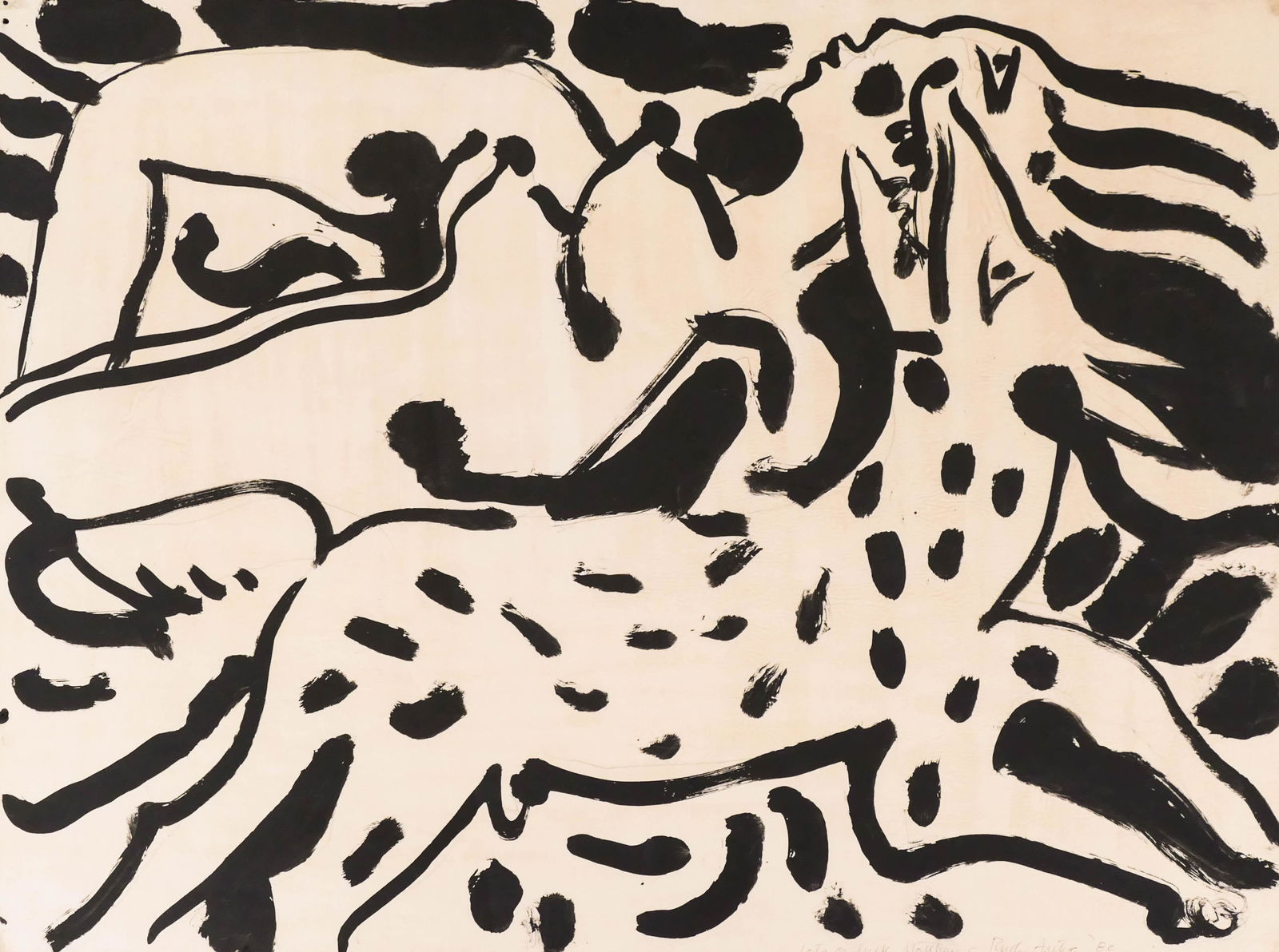 Rudy Autio ''Woman and Dog'' 1980 Oil on Paper (1 of 2)