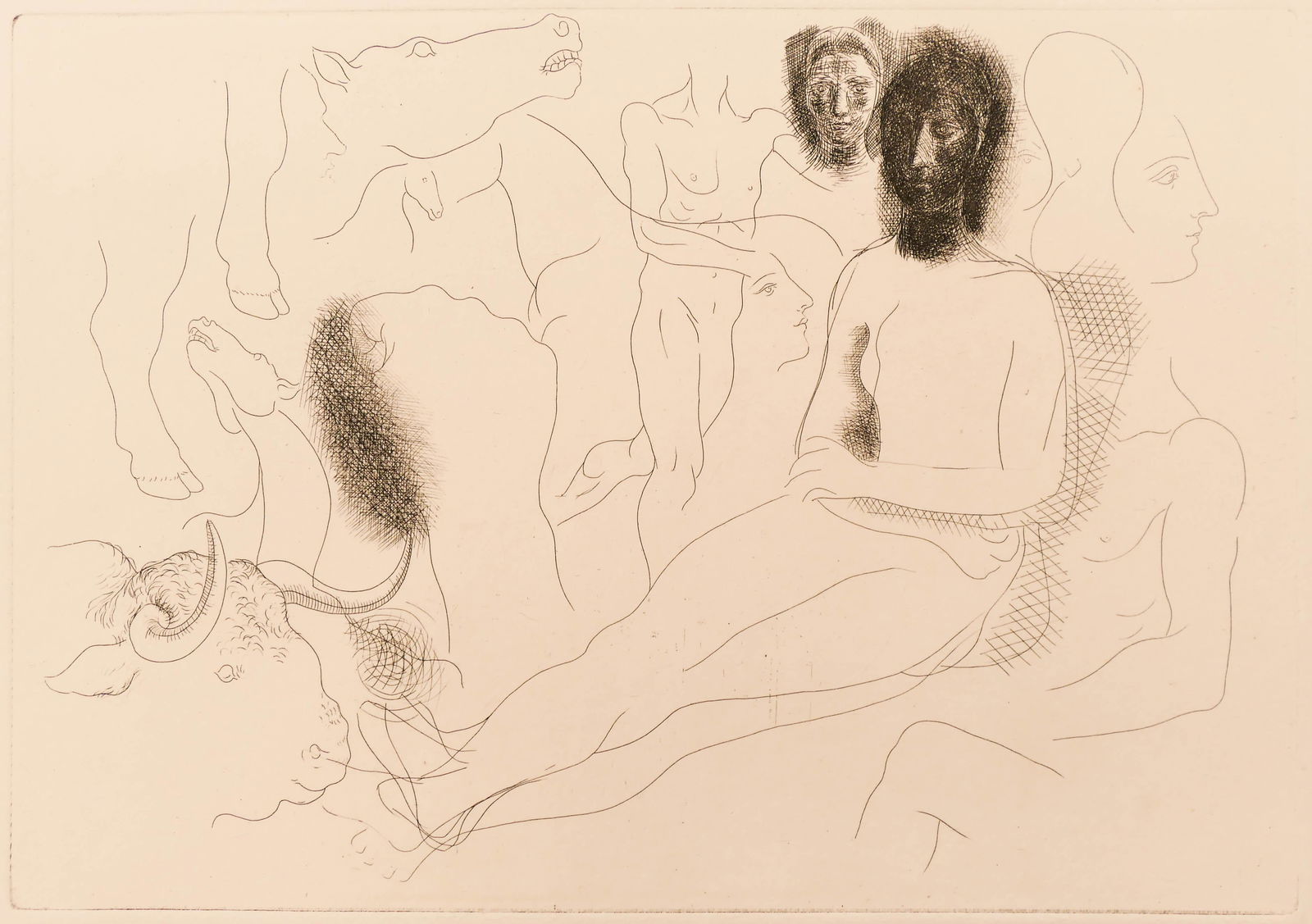 Pablo Picasso ''Nu Assis Entoure d'Esquisses de Betes'' (1 of 3)