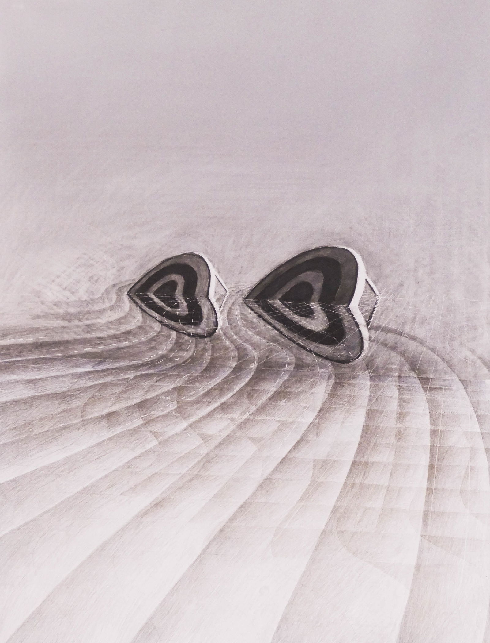 Bill Ritchie ''Target Hearts'' 1970 Mixed Media (1 of 2)