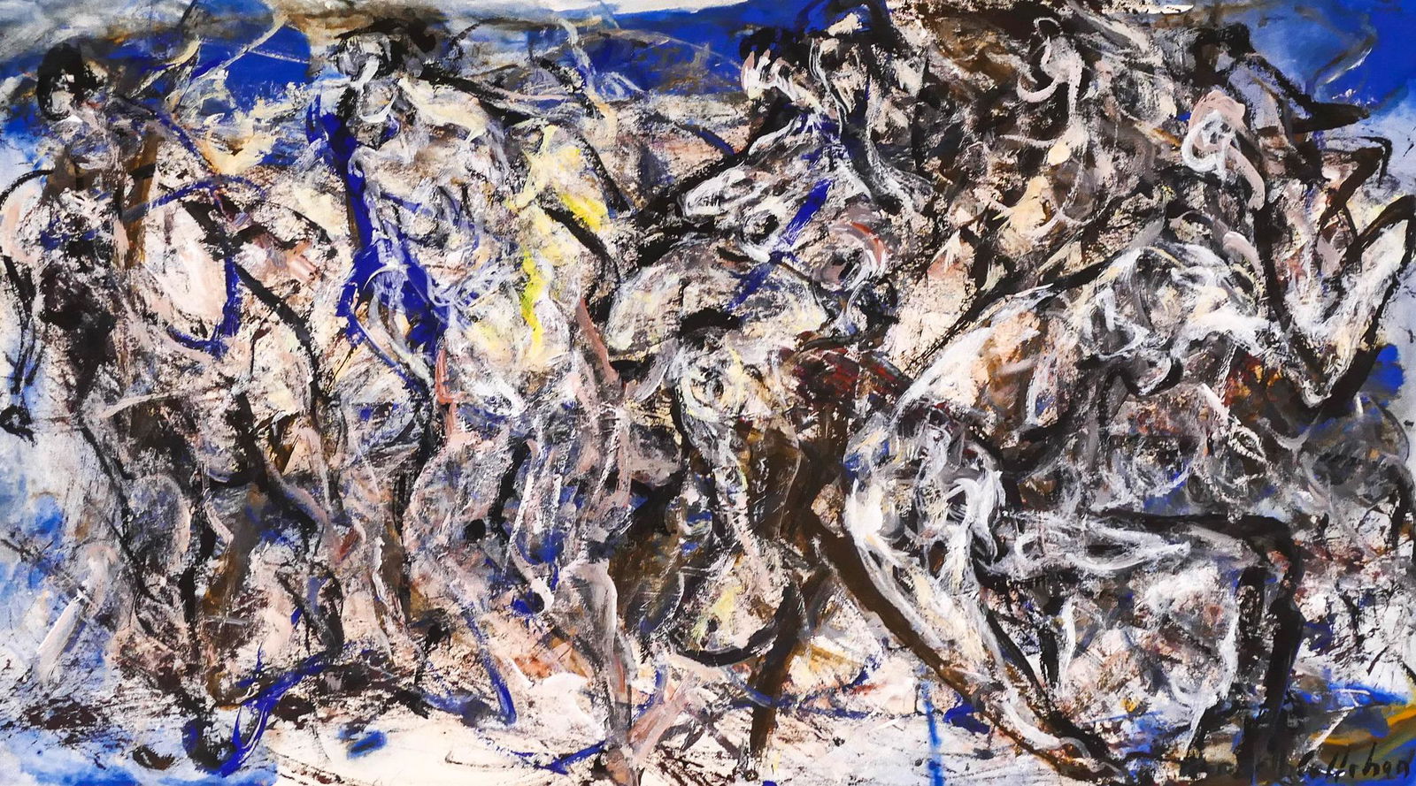 Kenneth Callahan ''Assembly'' Oil on Masonite (1 of 3)