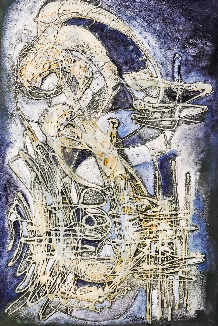 Saleh Reda Untitled 1966 Mixed Media on Board (1 of 4)