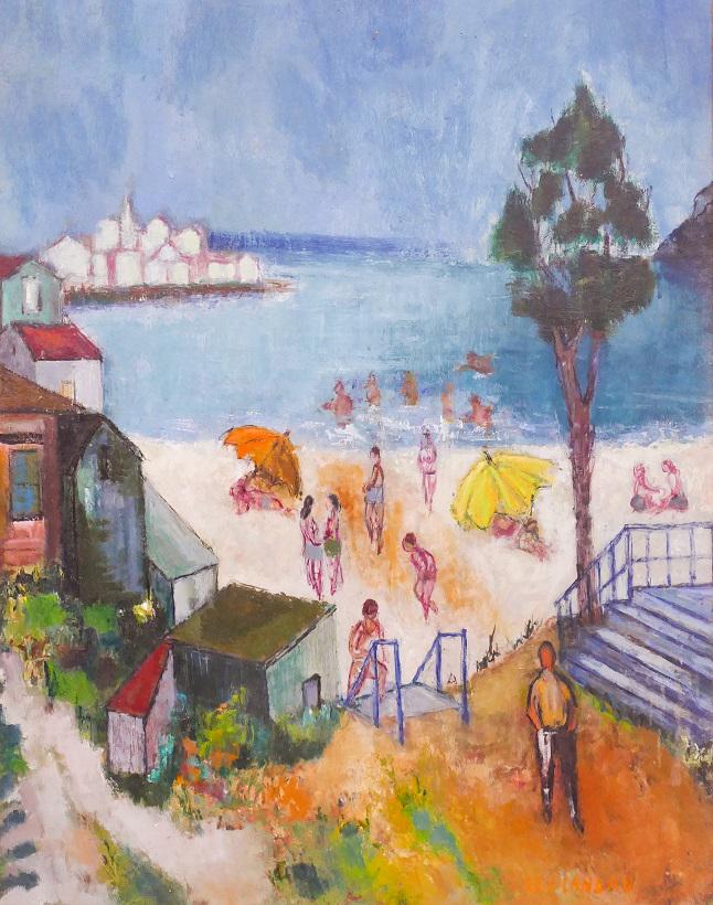 Samuel David Lev-Landau ''Sunday Afternoon'' Oil (1 of 3)