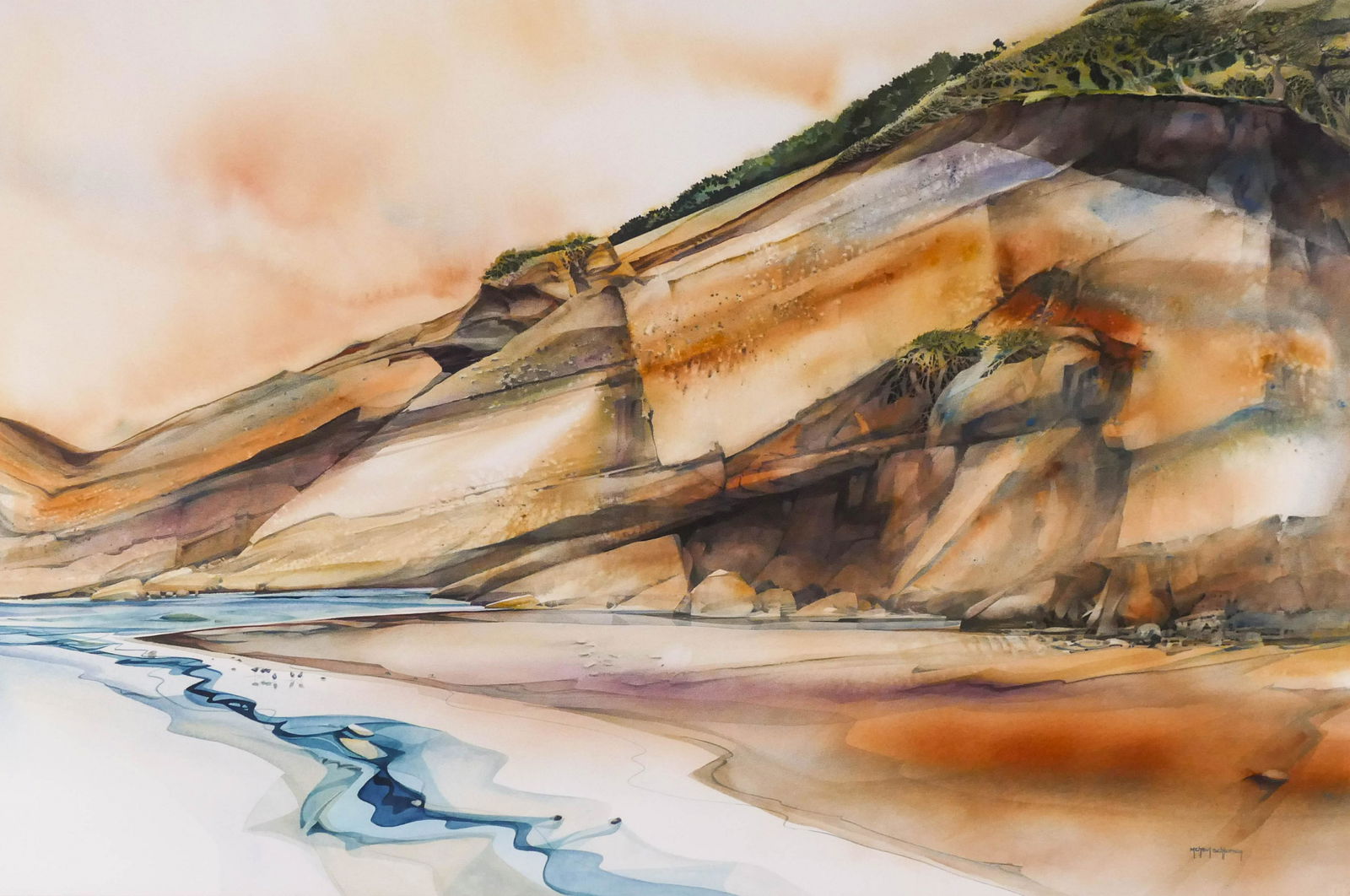Michael Schlicting ''McPhillips Beach'' Watercolor (1 of 2)