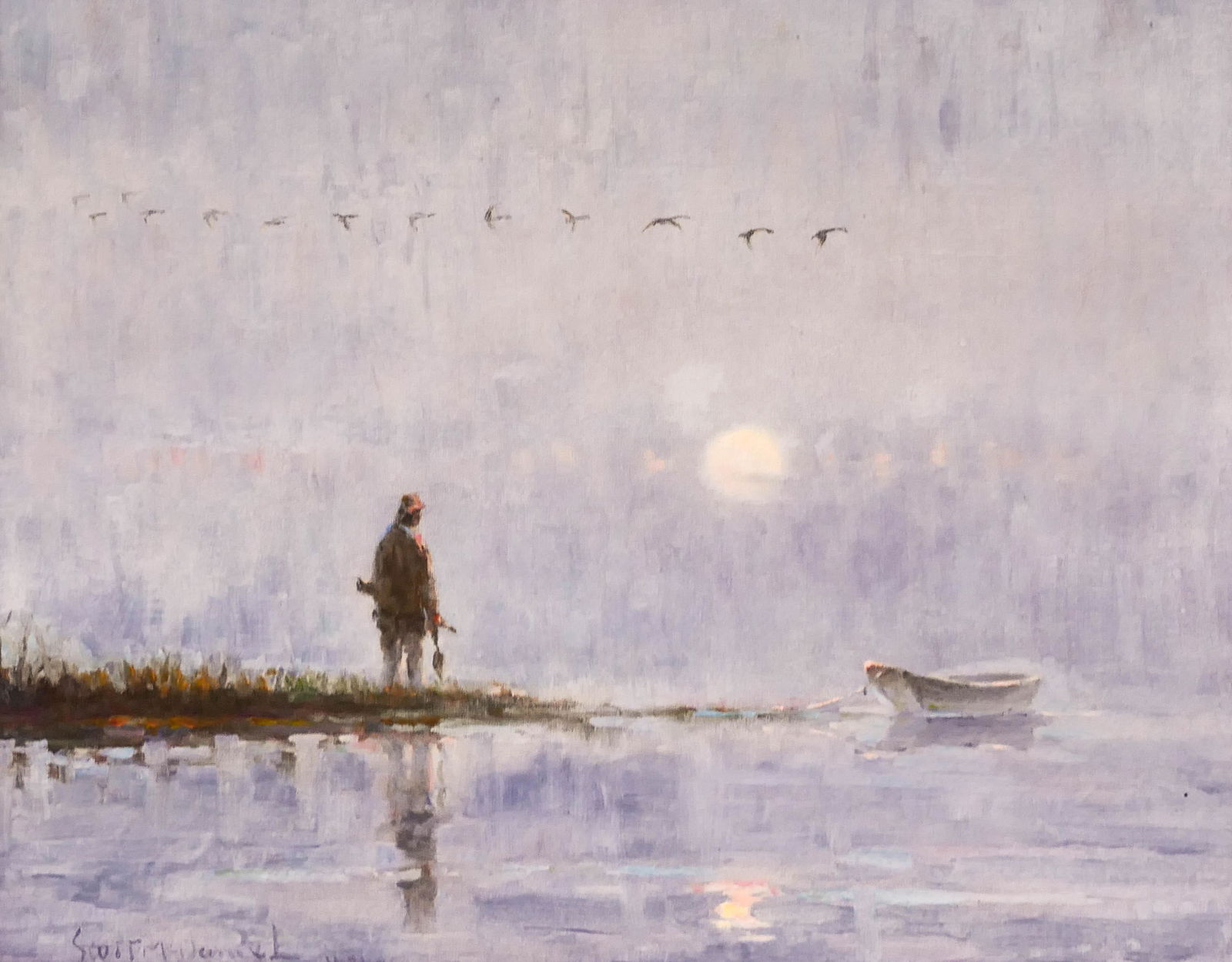 Scott McDaniel ''Whistling Wings'' 1971 Oil on Mason (1 of 2)