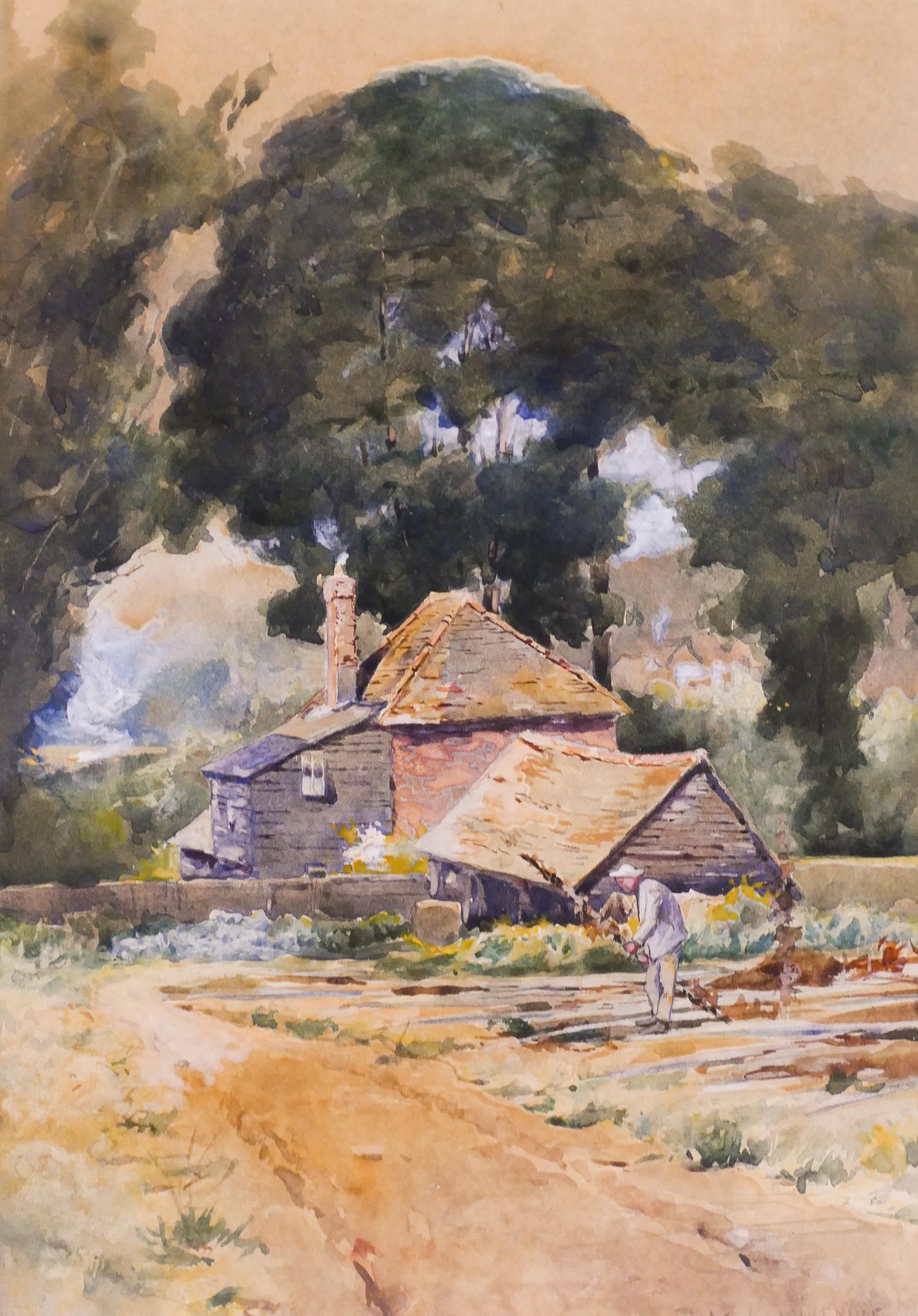 Sydney Laurence ''Cottage Scene'' Watercolor on Paper (1 of 2)