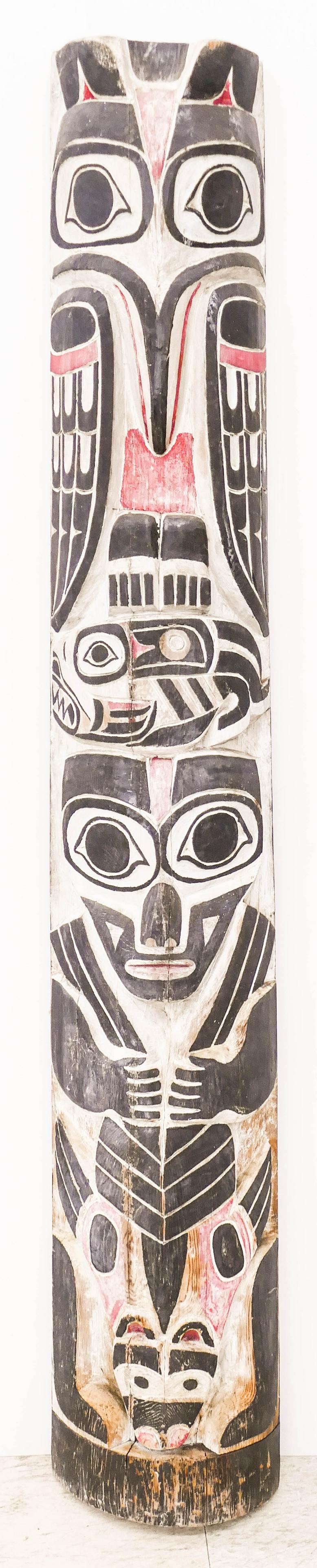 Old Northwest Coast Raven Totem Pole 6'5'' (1 of 2)