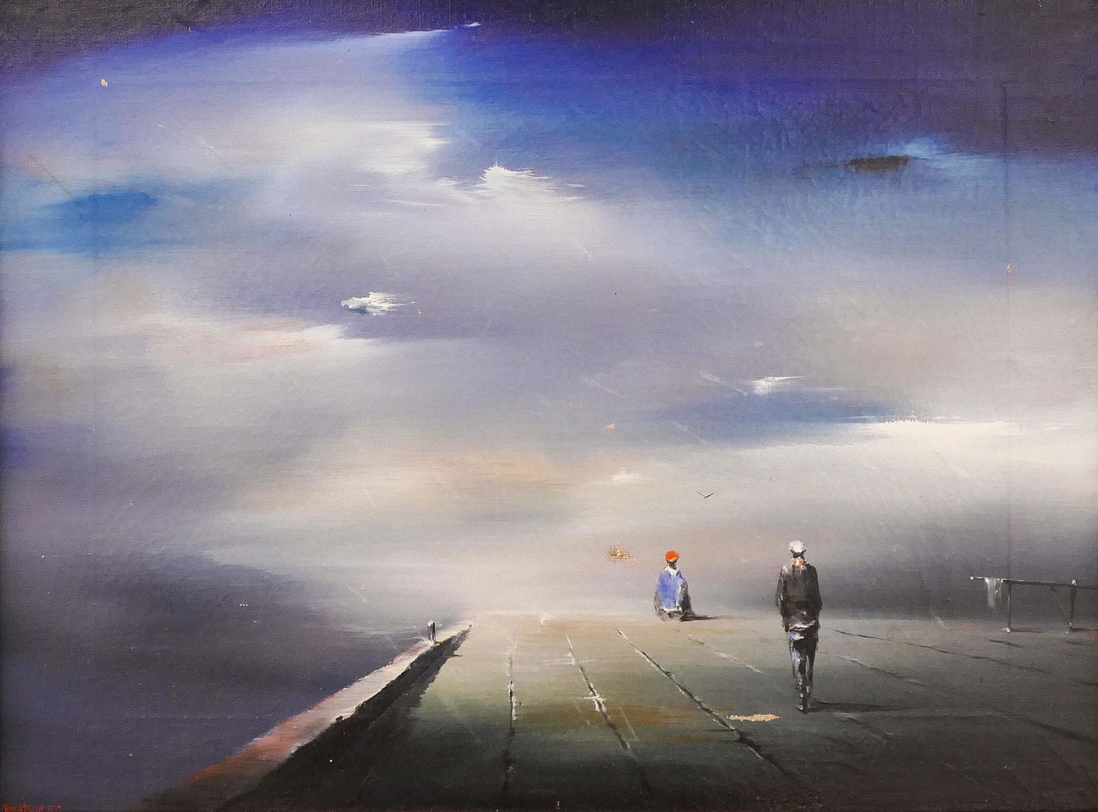 Robert Watson ''Quiet Place'' 1950 Oil on Canvas (1 of 3)