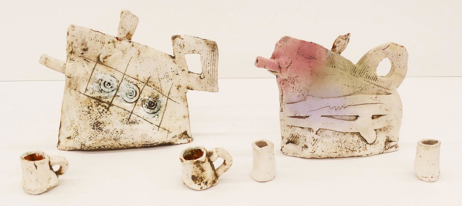 6pc Tobie Stevens Teapots and Cups Ceramic (1 of 1)