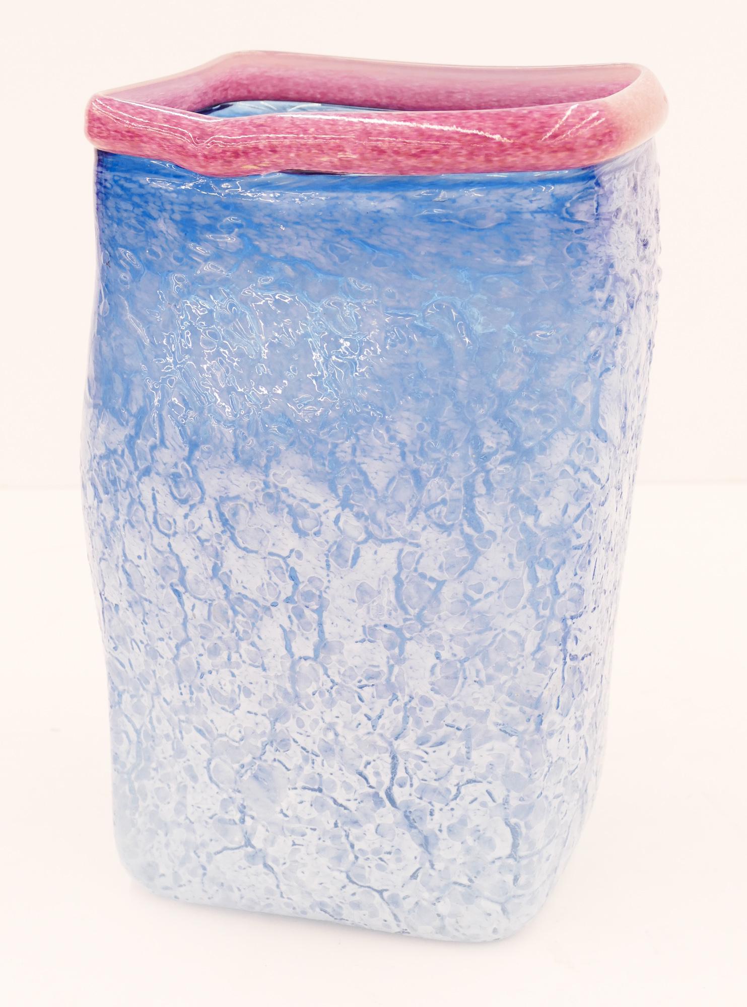 John De Wit ''Blue Vessel'' 1991 Blown Glass (1 of 1)