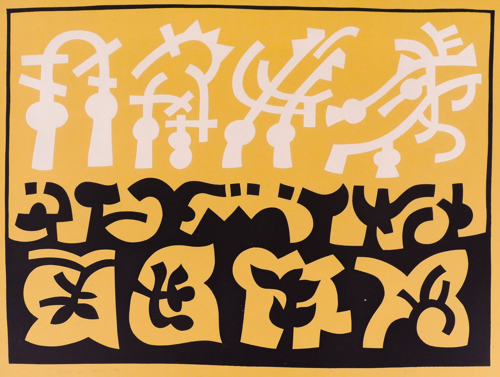 Harold Balazs ''Above and Below'' 1971 Screenprint (1 of 2)