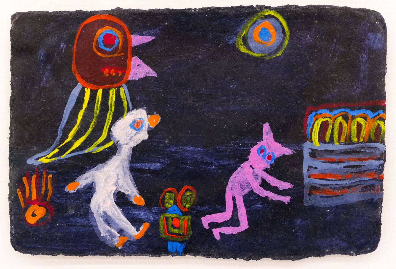 Claude Utley ''Night Figures'' Oil on Paper (1 of 2)