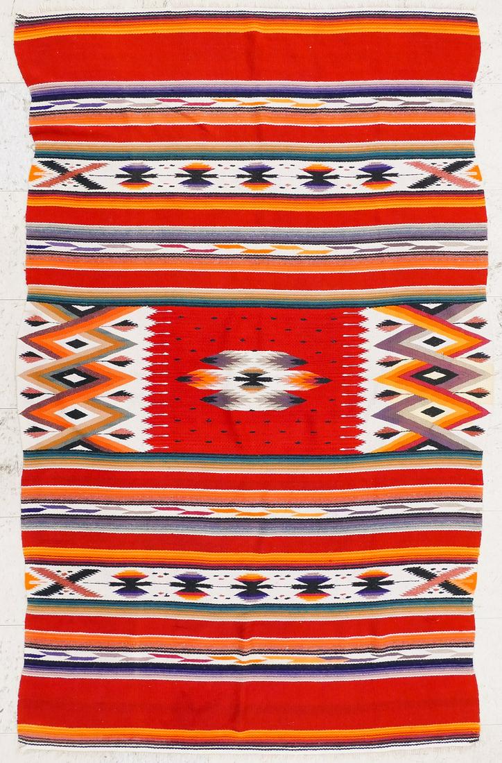 Vintage Mexican Saltillo Serape Wool Blanket (1 of 2)