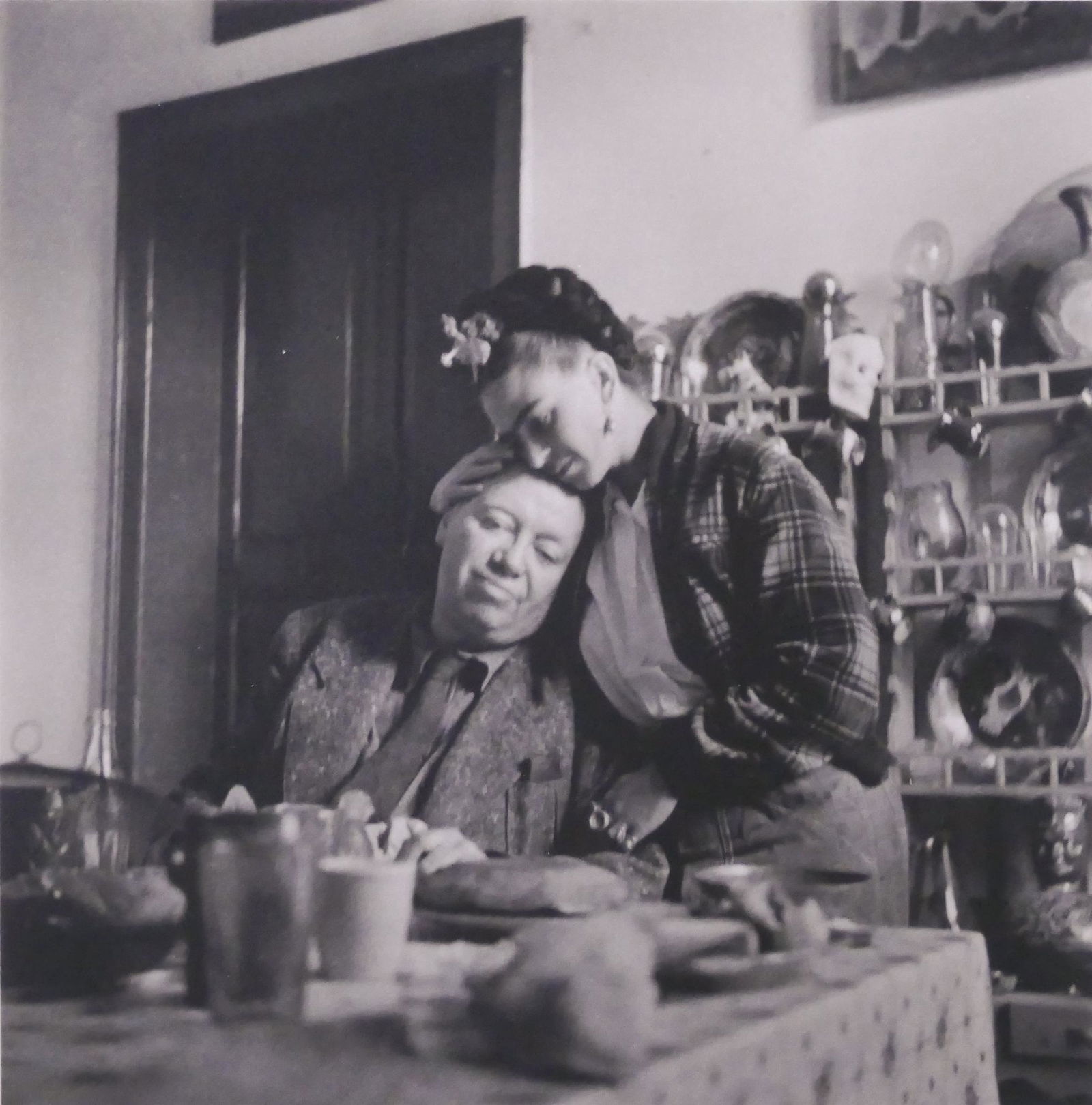 Emmy Lou Packard 'Frida Kahlo & Diego Rivera': Emmy Lou Packard (1914-1998 California) 'Frida Kahlo and Diego Rivera at Lunch in their Home in Coyoacan, 1941' Platinum/Palladium Print. Printed 1995, Edition 10/40. Image measures 5x5'' and is on pa