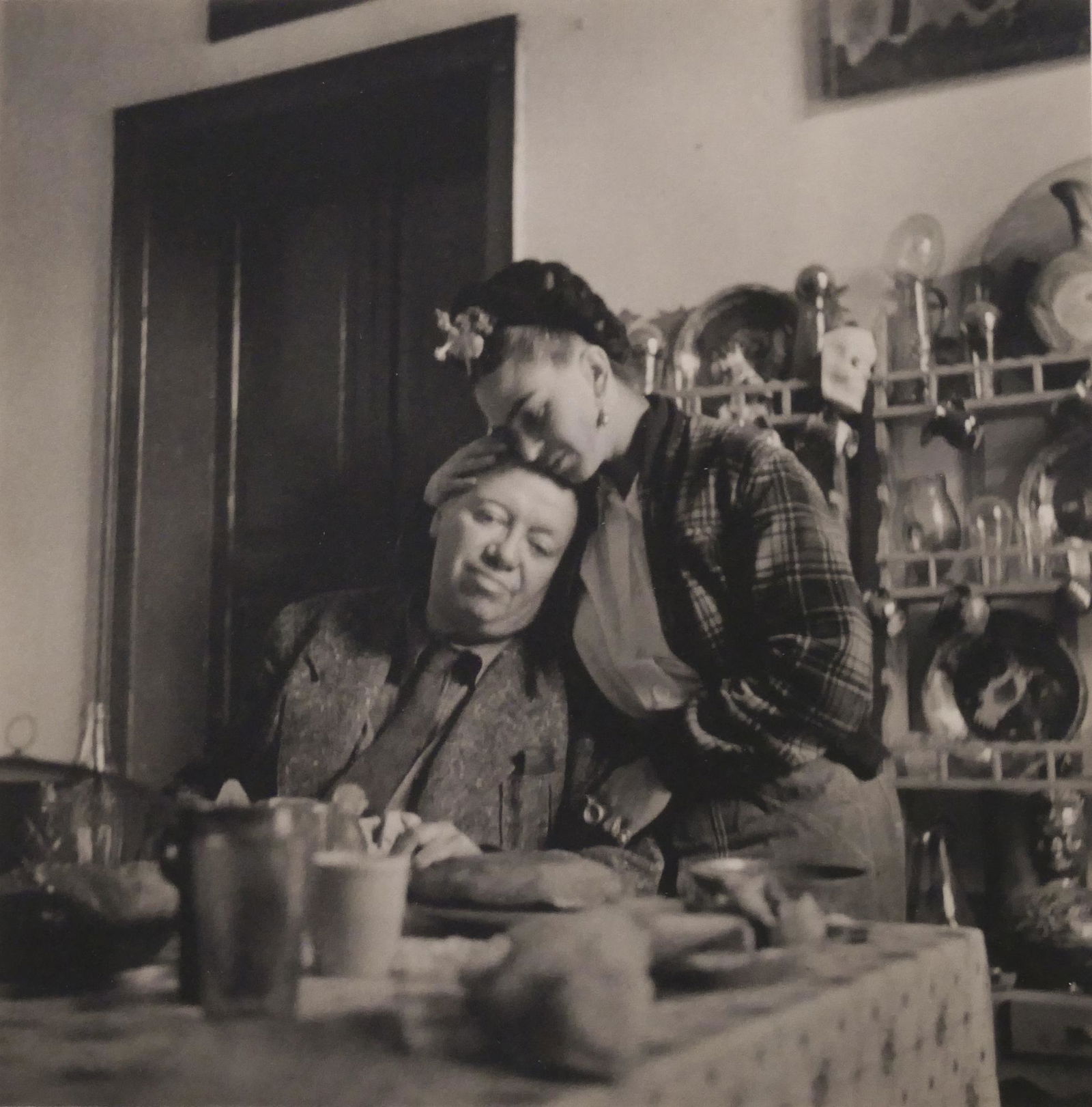 Emmy Lou Packard 'Frida Kahlo & Diego Rivera': Emmy Lou Packard (1914-1998 California) 'Frida Kahlo and Diego Rivera at Lunch in their Home in Coyoacan, 1941' Platinum/Palladium Print. Printed 1995, Artist Proof Edition 1/5. Image measures 5x5'' a