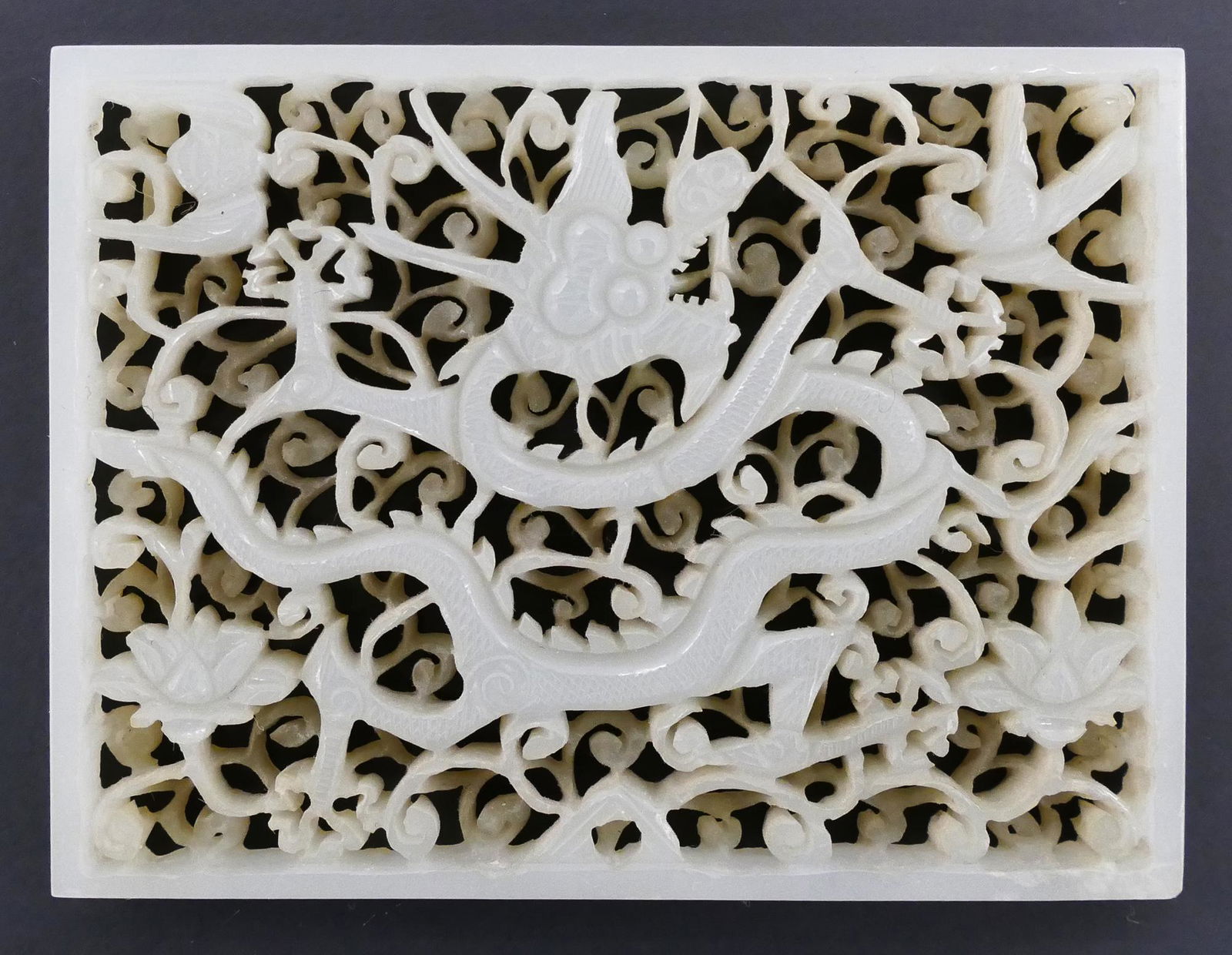 Chinese Ming Jade Dragon Plaque (1 of 3)