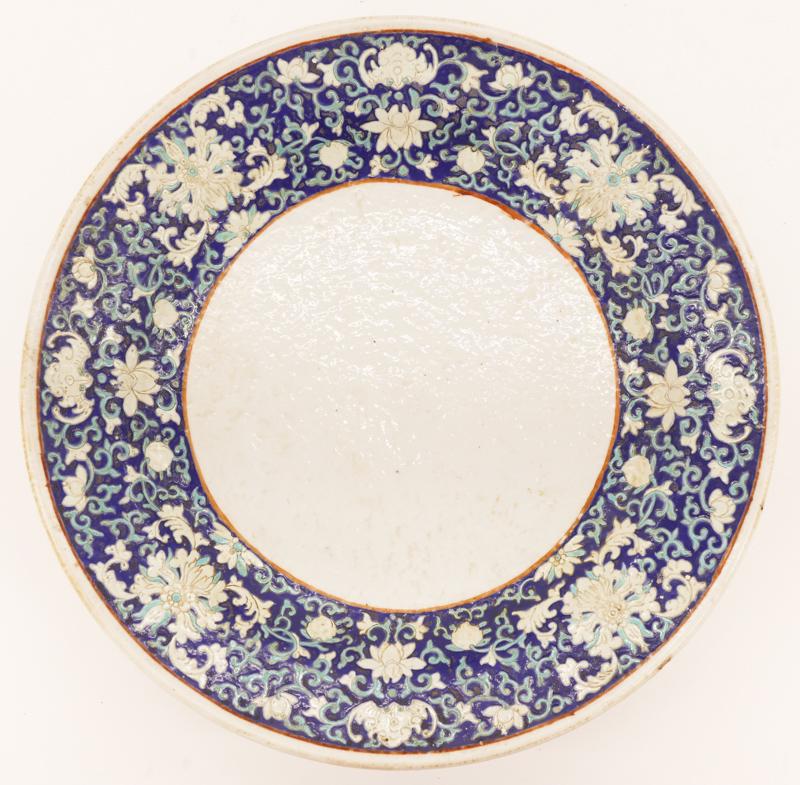 Chinese Qing Blue Lotus Charger (1 of 2)