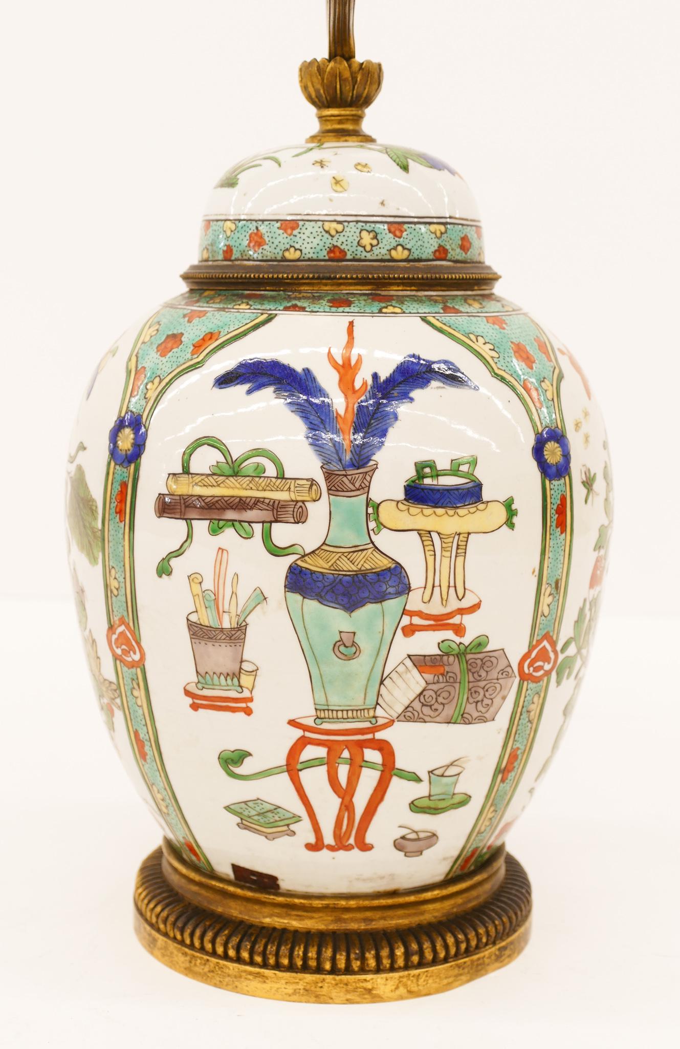 Chinese Qing Famille Verte Jar Lamp (1 of 3)
