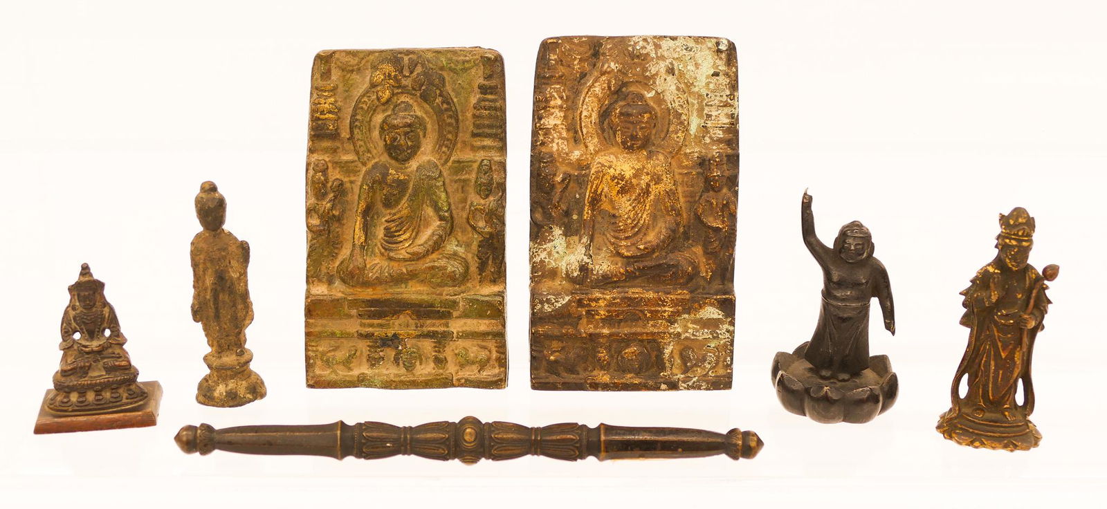 8pc Old Japanese & Tibetan Bronze Buddhist Items (1 of 3)