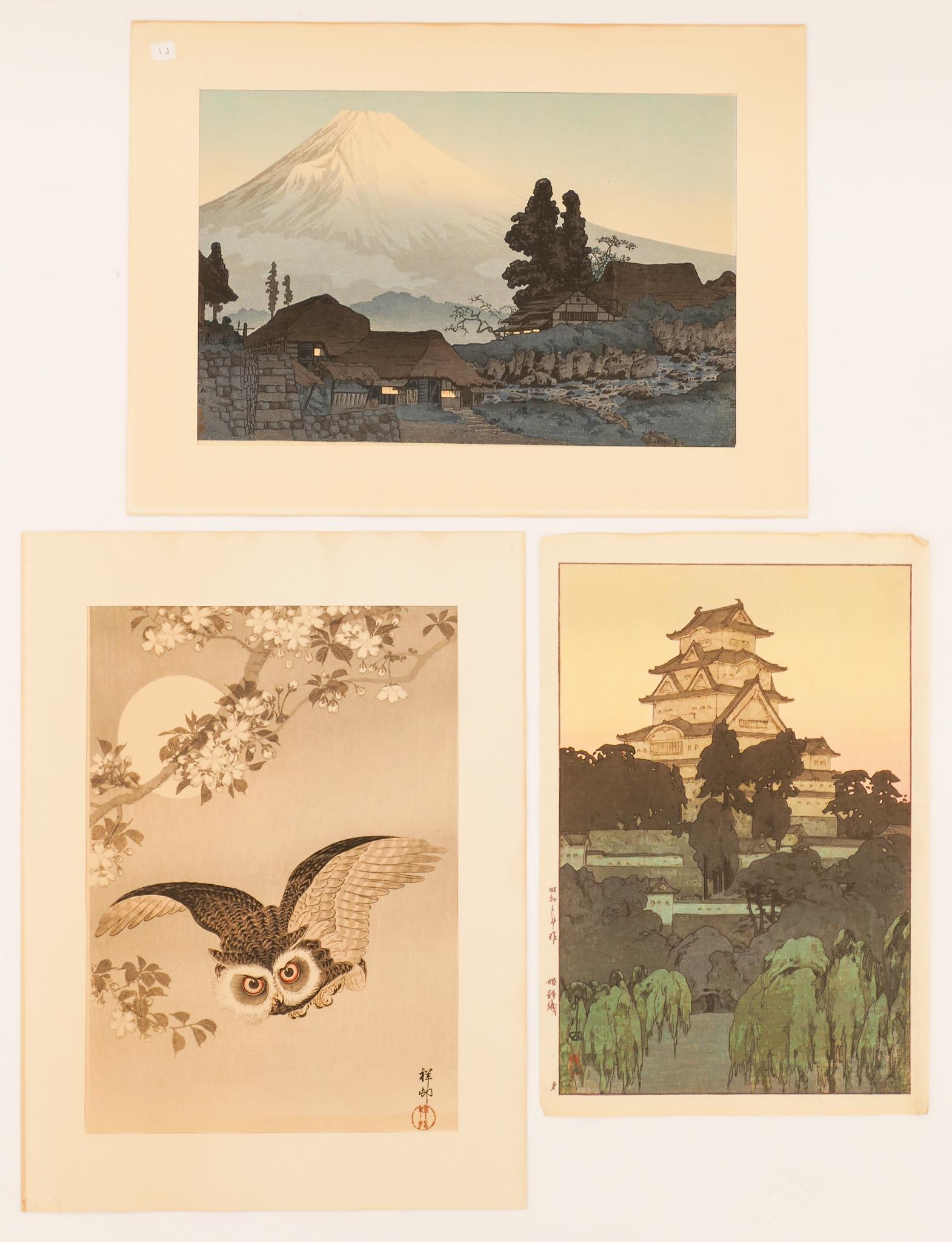 3pc Japanese Shin Hanga Woodblock Prints (1 of 3)