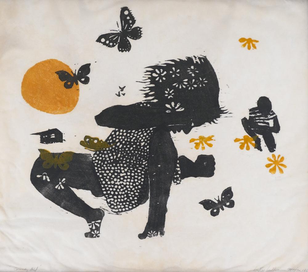 Walter Williams ''Country Girl'' 1962 Woodcut (1 of 3)