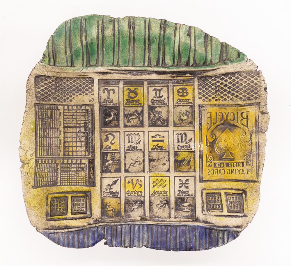 Erik Gronborg ''Zodiac Slab'' Raku (1 of 2)