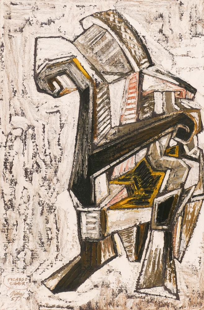Richard Gilkey ''Picasso Chair'' 1957 Oil (1 of 4)