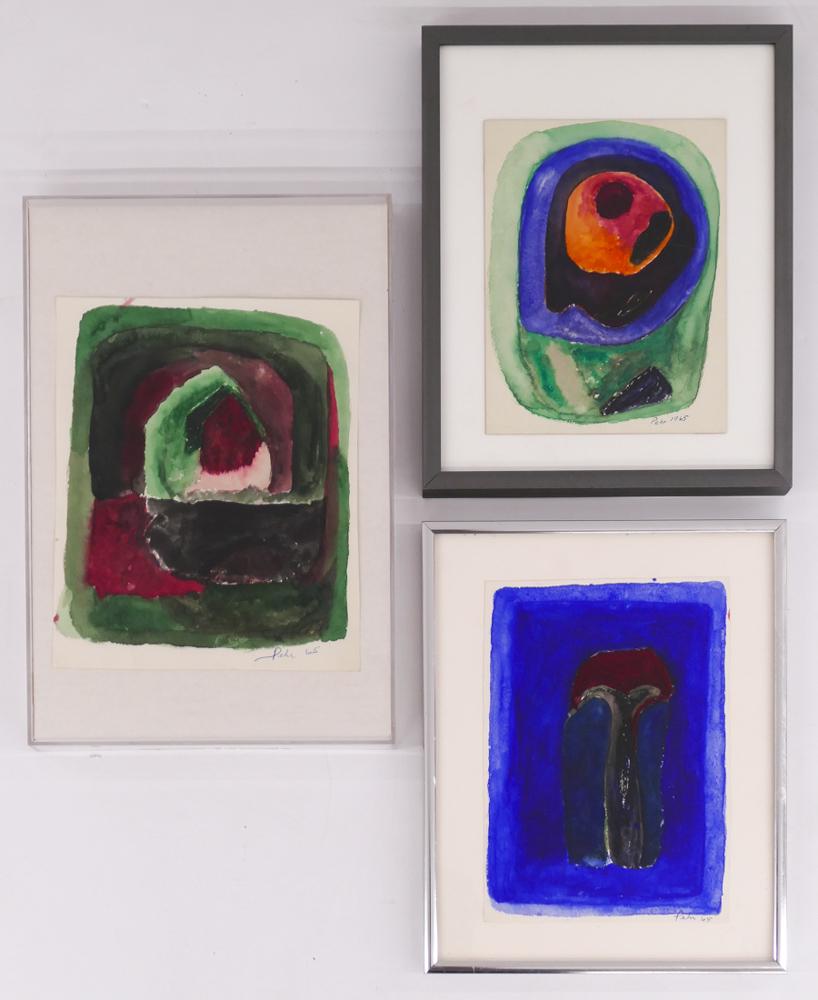 3pc Pehr Hallsten ''Landscapes'' 1965 Watercolors (1 of 2)