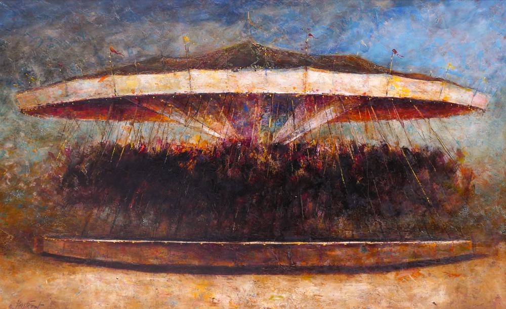 Russell Frost ''The Carousel'' Large Oil (1 of 2)