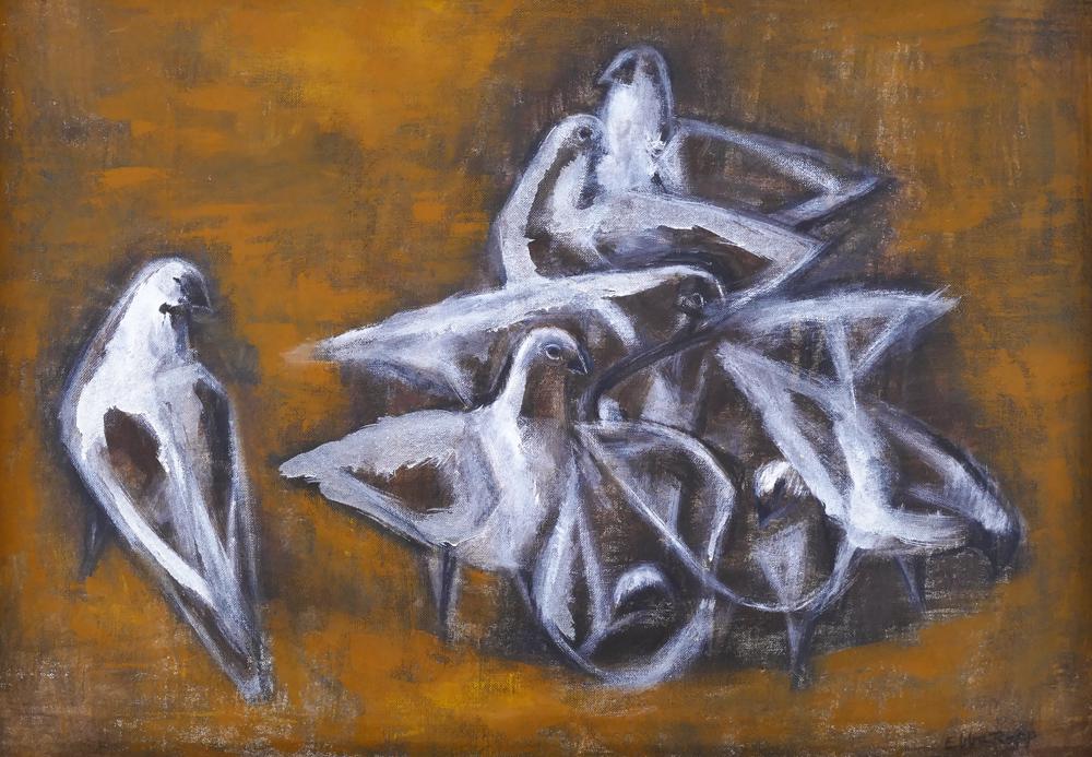 Ebba Rapp ''Group Think'' 1960's Oil (1 of 2)