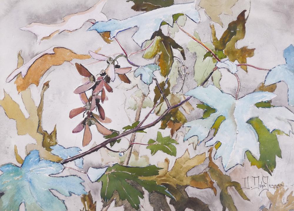 Dorothy Dolph Jensen ''Maple Leaves'' Watercolor (1 of 2)
