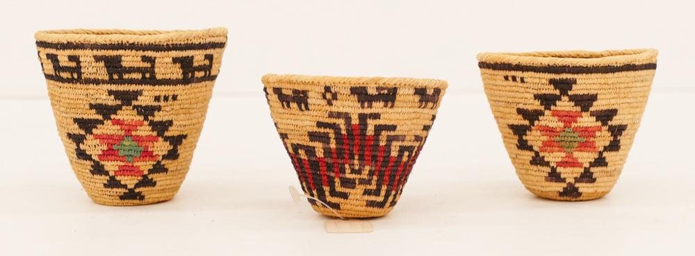 3pc Richard Cultee Skokomish Small Indian Baskets (1 of 2)