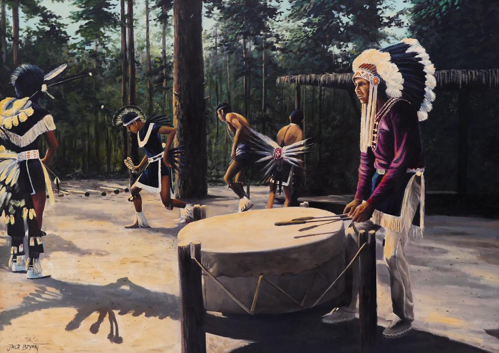 Jack Bryant Sr. ''The Alabama - Coushattas'' Oil (1 of 2)