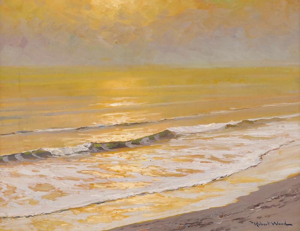 Robert Wood ''Sunset Seascape'' Oil (1 of 2)