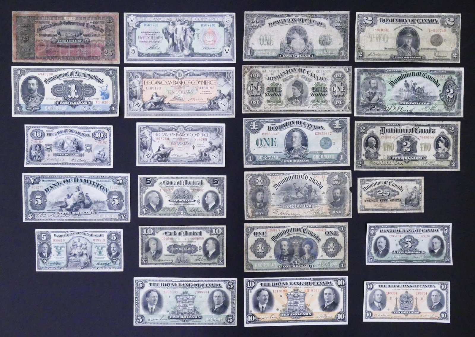 Canada. 23pc 1878-1938: Canada. 23pc 1878-1938. Includes notes from Newfoundland Government (Bank of Montreal), Government of Newfoundland, Bank of Hamilton, The Bank of Nova Scotia, The Royal Bank of Canada, The Canadian Ba