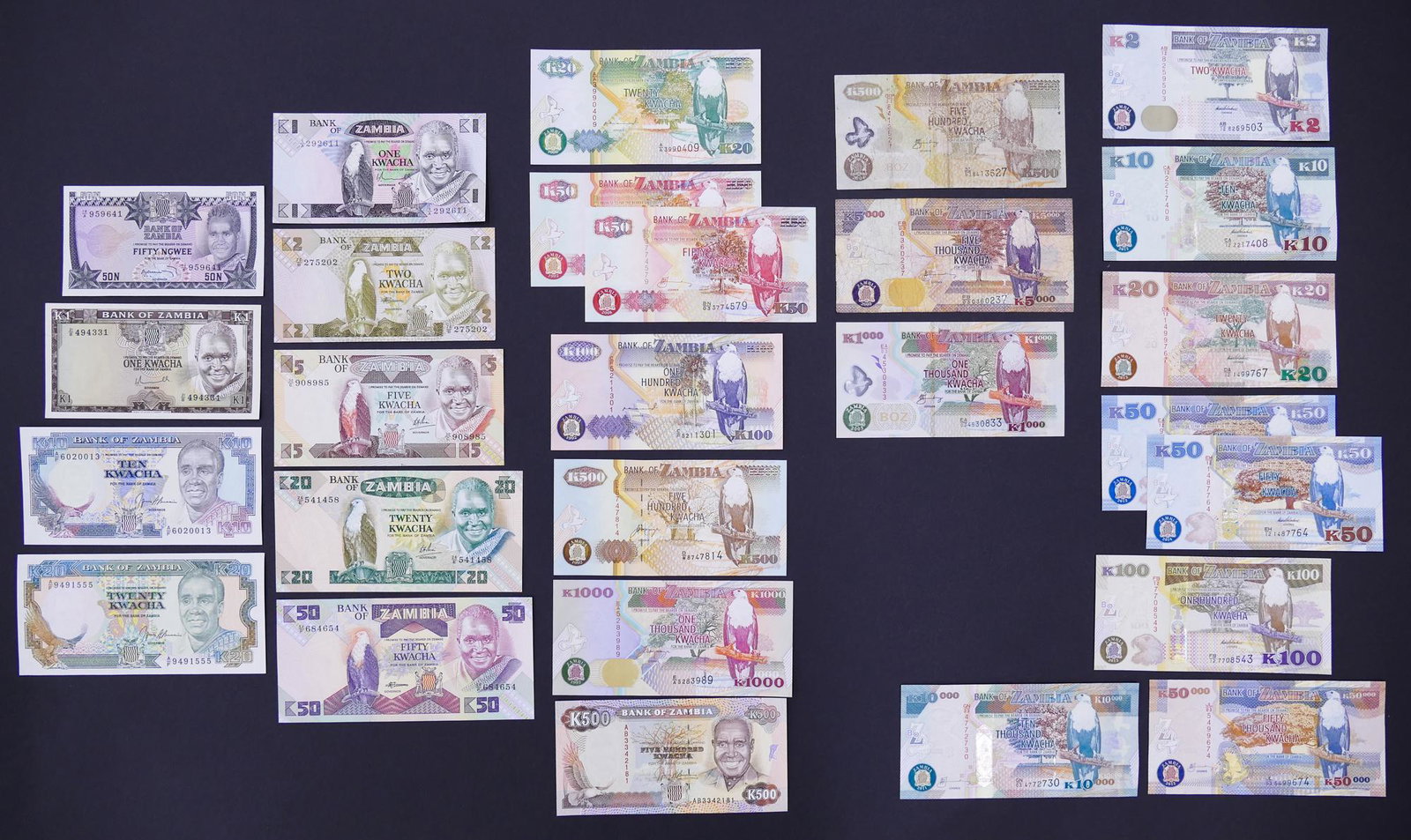 Zambia. 27pc 1973-2014: Zambia. 27pc 1973-2014. Most notes UNC