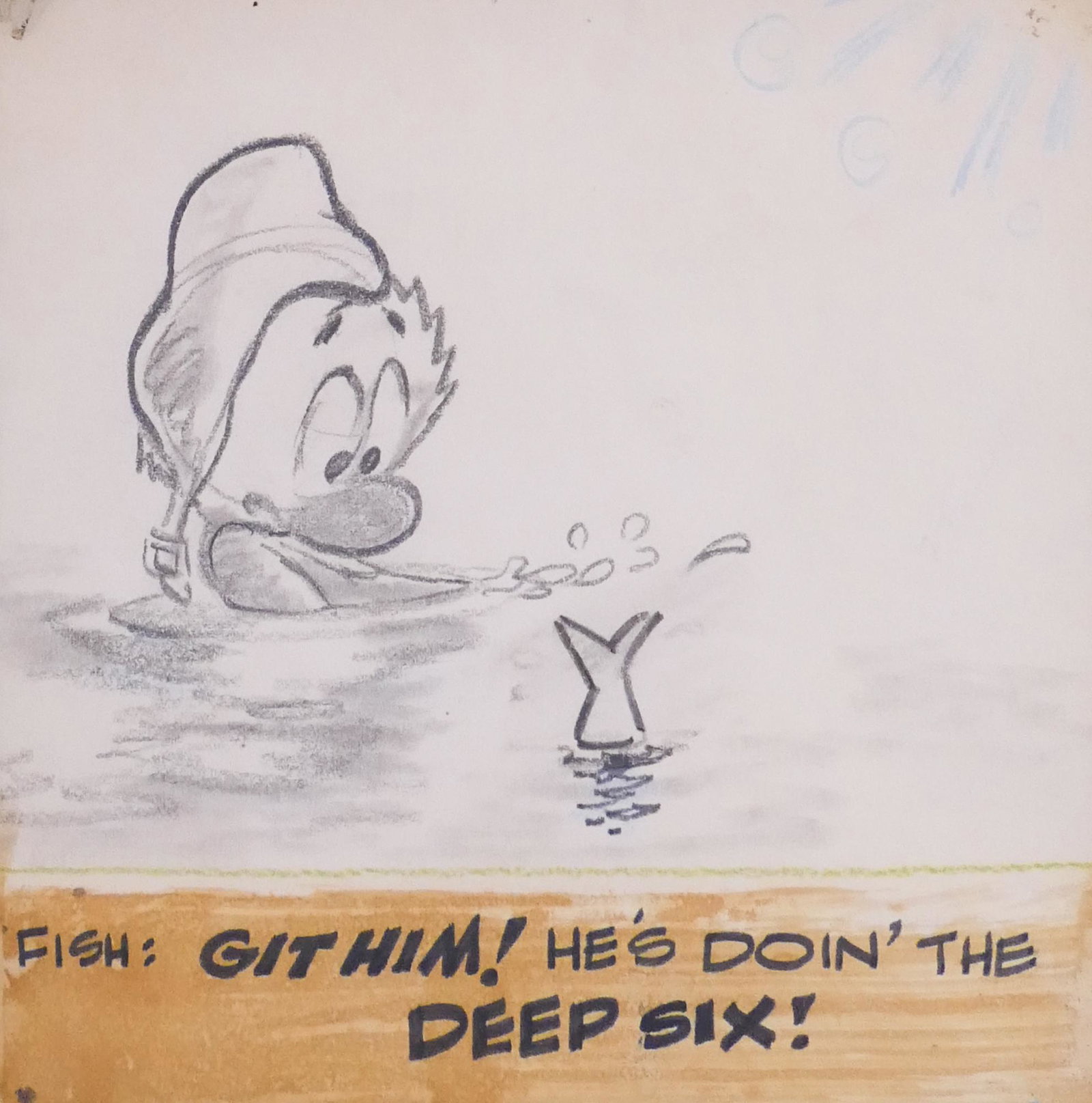 Walt Kelly 'Pogo' Original Comic Art Drawing, 1940: Walt Kelly 'Pogo' Original Comic Art Drawing, c. 1940's. Framed measurements are 15.25x15'' with 6.5x6.25'' window. Great American Ink COA on back with Gallery Director Sally Walsh signature.