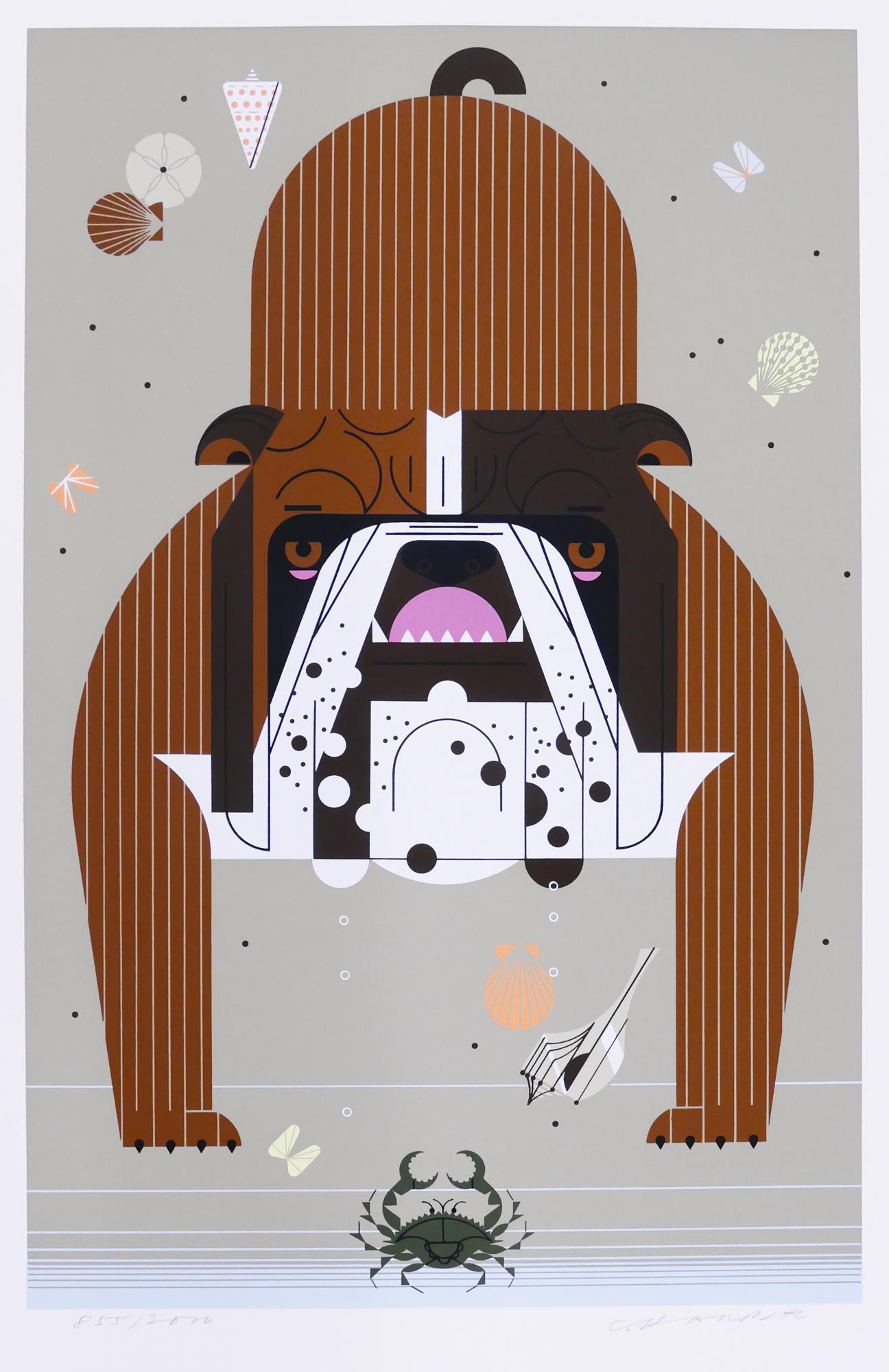 Charley Harper 'Claws' S/N Serigraph: Charley Harper 'Claws' Signed and Numbered Limited Edition Serigraph (No. 41). Published by The Frame House Gallery, 1975. Edition 855/2000. Serigraph measures 23.5x16'', loose with the original portf