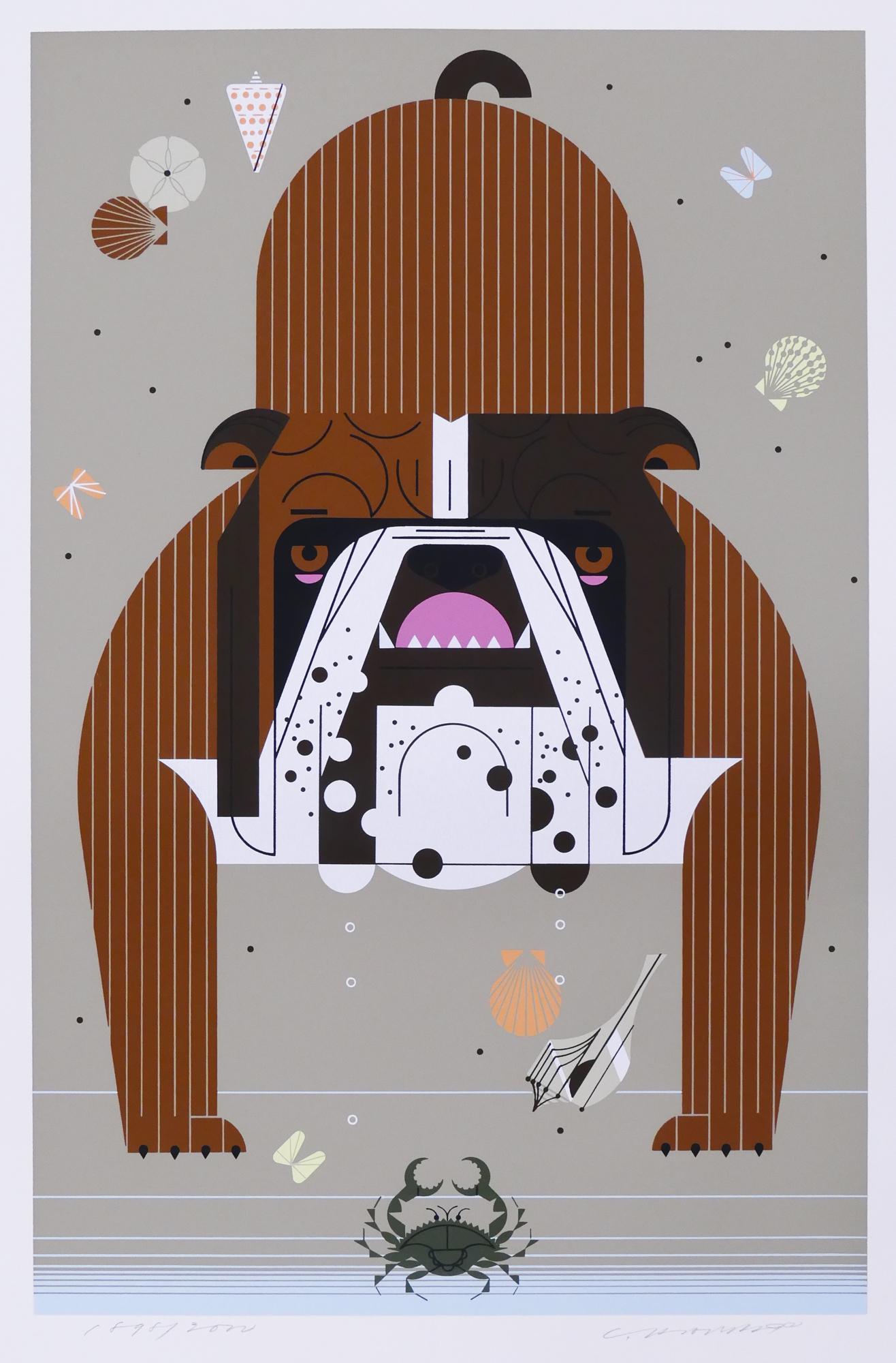 Charley Harper 'Claws' S/N Serigraph: Charley Harper 'Claws' Signed and Numbered Limited Edition Serigraph (No. 41). Published by The Frame House Gallery, 1975. Edition 1898/2000. Serigraph measures 23.5x16'', loose with the original port