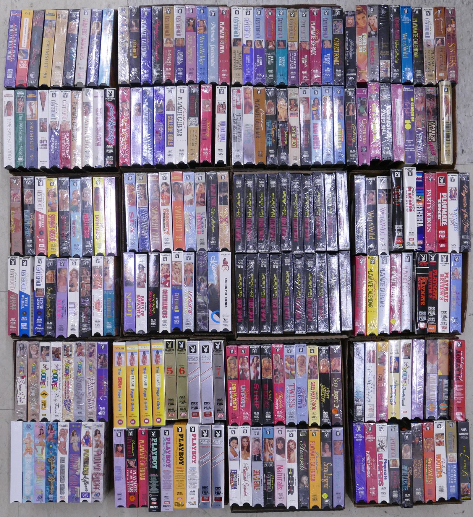225pc Playboy VHS Movies Etc: 225pc Playboy VHS Movies Etc. Most by Playboy but does include various other titles.
