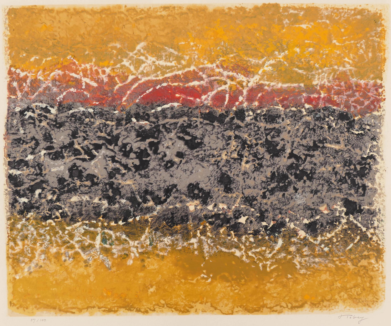 Mark Tobey ''Sonata'' 1975 Color Lithograph (1 of 2)