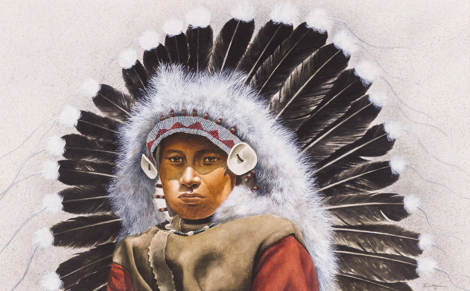 Rick Hagen ''Running Wolf'' Watercolor (1 of 2)