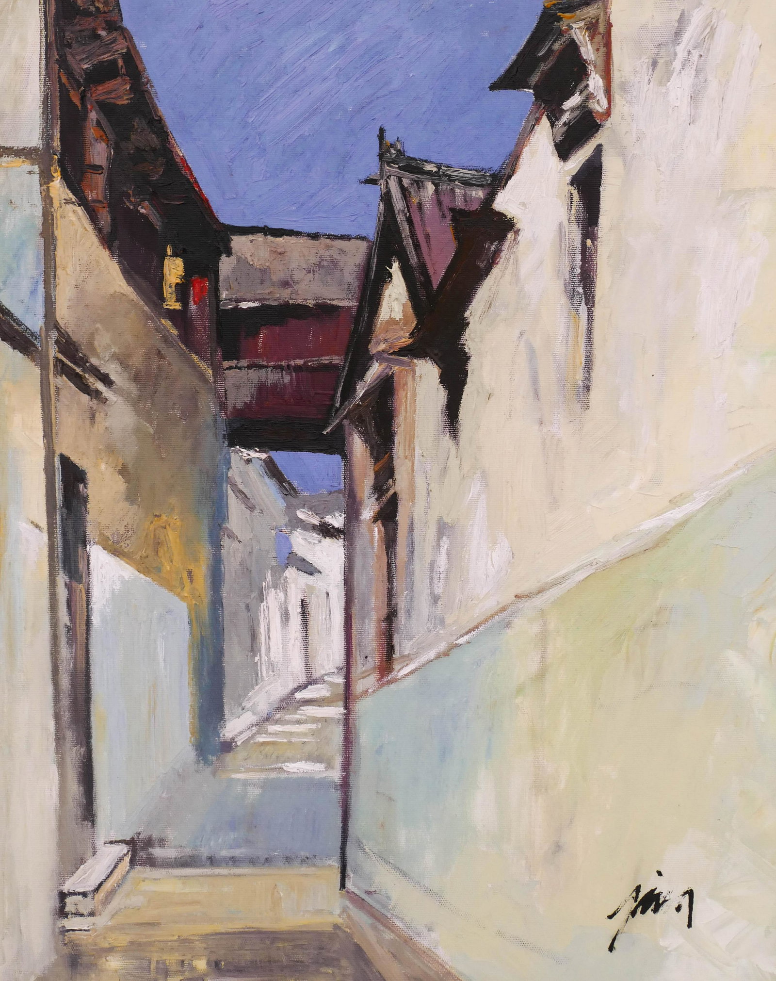 Jie Zhou ''Streets: Suzhou, China'' Oil (1 of 2)