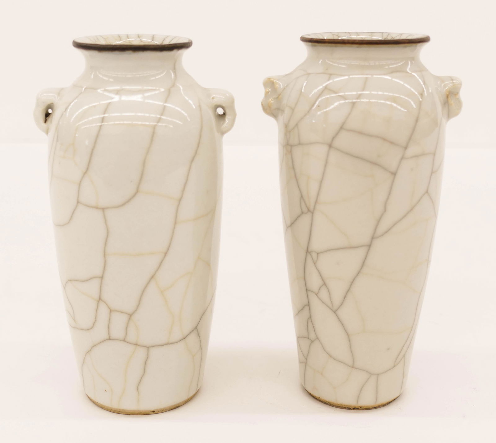 2pc Chinese 18th Cent. Ge Yao Crackle Vases (1 of 8)